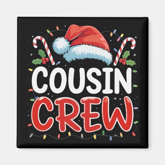 Kerst Cousin Crew Kerstman Hoed Magneet (Voorkant)