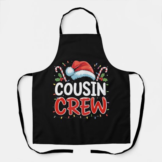 Kerst Cousin Crew Kerstman Hoed Schort (Voorkant)