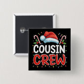 Kerst Cousin Crew Kerstman Hoed Vierkante Button 5,1 Cm (Voorkant /achterkant)