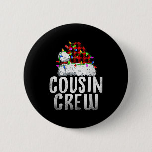 Kerst Cousin Crew Kerstman Kerst Familie Matching  Ronde Button 5,7 Cm