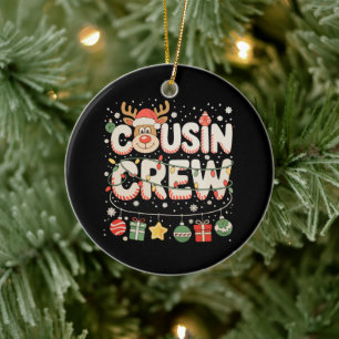 Kerst Cousin Crew Rendier Matchende Familie Keramisch Ornament