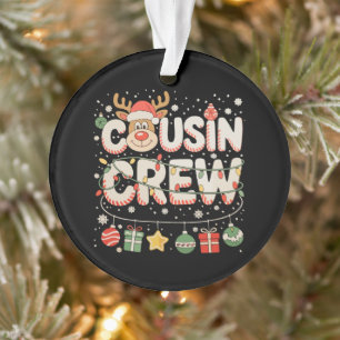 Kerst Cousin Crew Rendier Matchende Familie Ornament