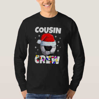 Kerst Cousin Crew Voetbal Bal Pyjama Familie X T-shirt