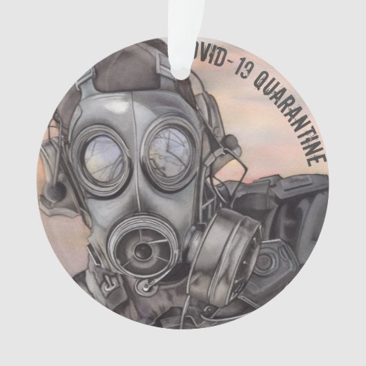 Kerst Covid Pandemie gemaskeerde Prepper Ornament (voorkant)