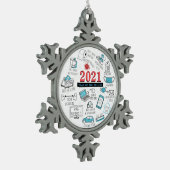Kerst Covid Vaccine Year Keepsake Tin Sneeuwvlok Ornament (Links)