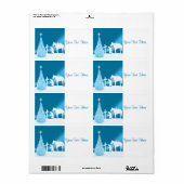 Kerst Cowboy Biddend Naambordje Sjabloon Etiket (Full Sheet)
