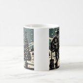 Kerst Cowboy Block Print Koffie Mok (Center)