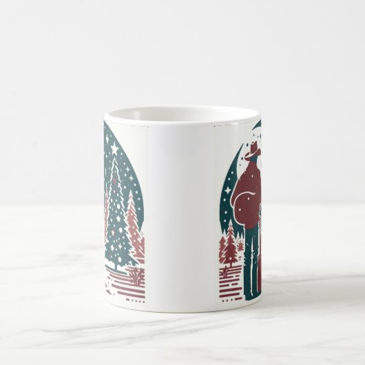 Kerst Cowboy Block Print Koffie Mok (Center)