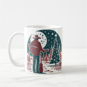 Kerst Cowboy Block Print Koffie Mok (Links)