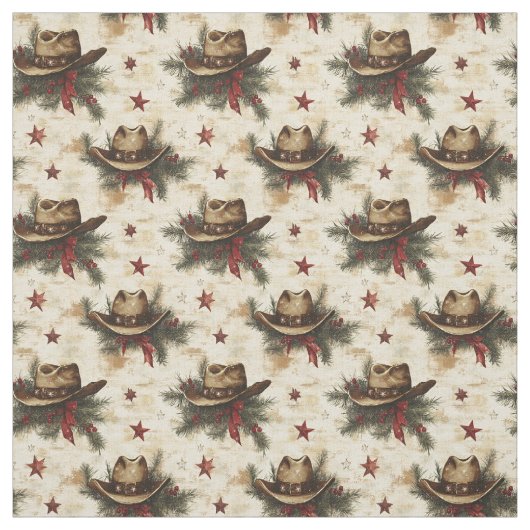 Kerst Cowboy Petten Stof (Swatch)