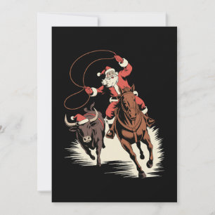 Kerst Cowboy Rodeo Paard Lasso Kerstmis Western Kaart