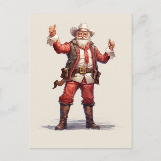 Kerst Cowboy Santa Claus Vintage Briefkaart (Voorkant)