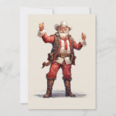 Kerst Cowboy Santa Claus Vintage Feestdagenkaart (Voorkant)