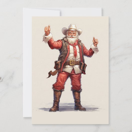 Kerst Cowboy Santa Claus Vintage Feestdagenkaart (Voorkant)