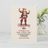 Kerst Cowboy Santa Claus Vintage Kaart (Staand voorkant)