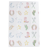 Kerst Cowboy Western Country Christmas Medium Cadeauzakje (Achterkant)