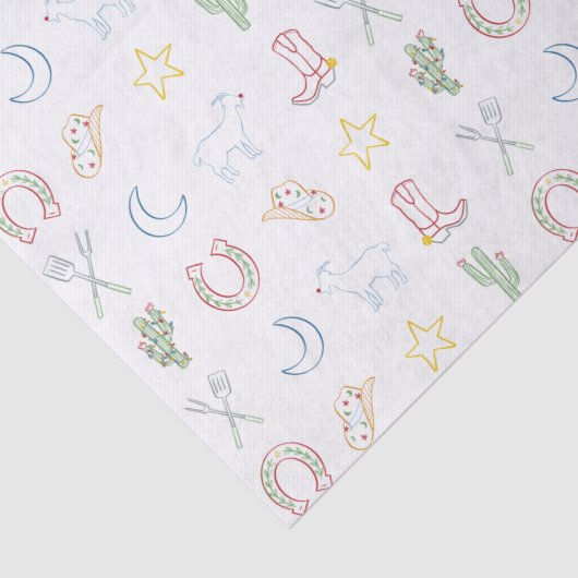 Kerst Cowboy Western Country Christmas Tissuepapier (Detail)