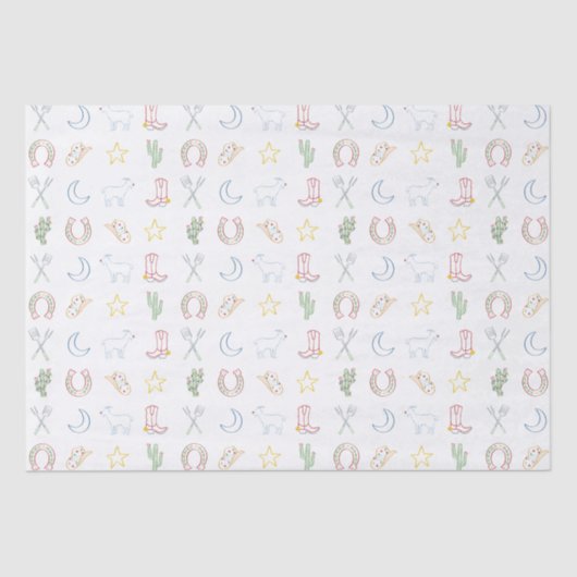 Kerst Cowboy Western Country Christmas Tissuepapier (Voorkant)