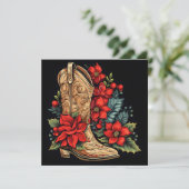 kerst cowboylaars kerstgroet kaart (Staand voorkant)