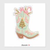 Kerst Cowboylaars Sticker – Feestelijke Western (Vel)