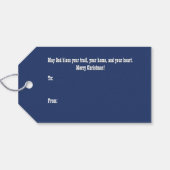 Kerst Cowboys Vee Vakantie Cadeaulabel (Achterkant Horizontaal)