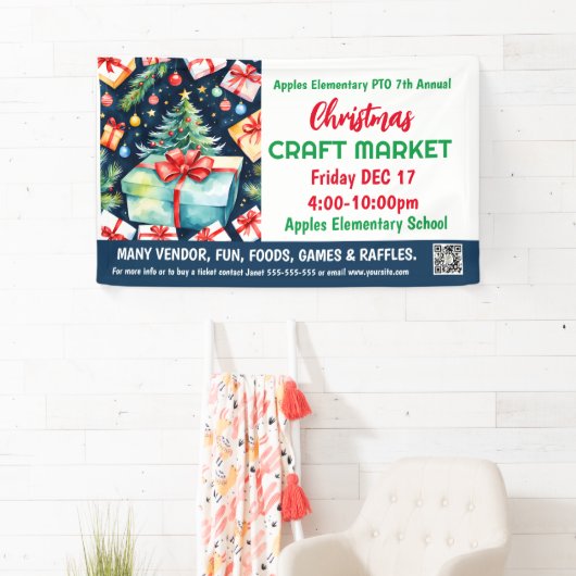 Kerst Craft Market PTO PTA Kerk Banner (Insitu)