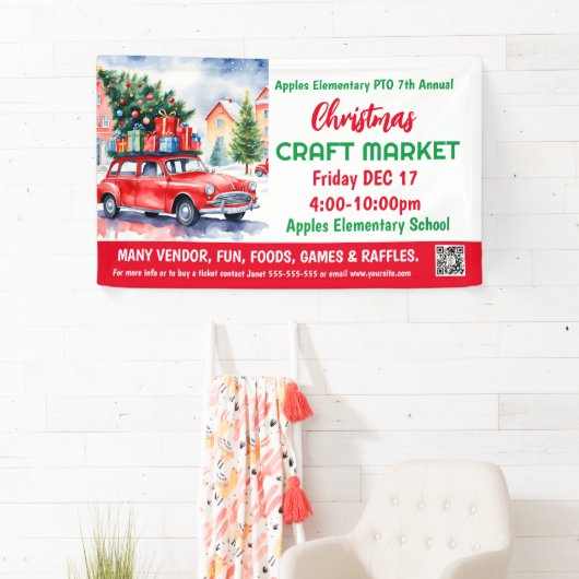 Kerst Craft Market PTO PTA Kerk Banner (Insitu)