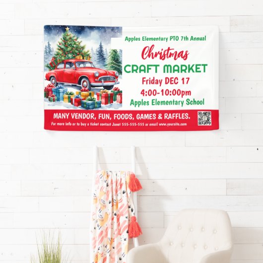 Kerst Craft Market PTO PTA Kerk Banner (Insitu)