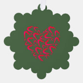 Kerst Cranberry Hart Papier Sneeuwvlok Ornament (Voorkant)