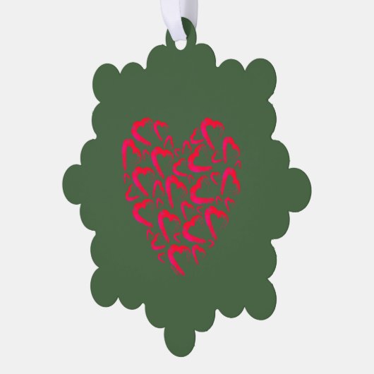 Kerst Cranberry Hart Papier Sneeuwvlok Ornament (Links)