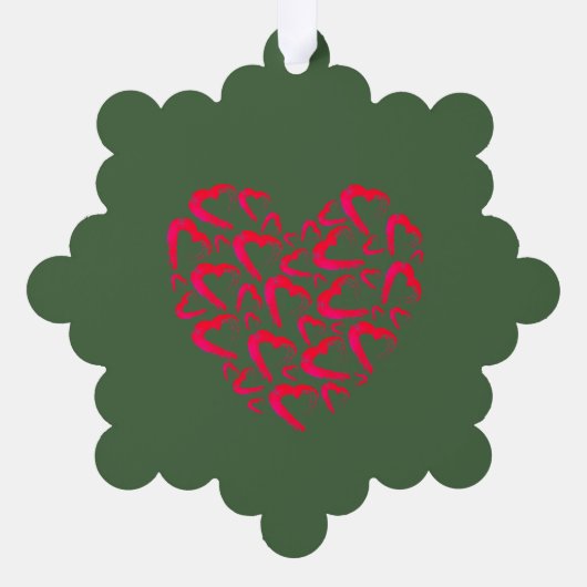 Kerst Cranberry Hart Papier Sneeuwvlok Ornament (Achterkant)