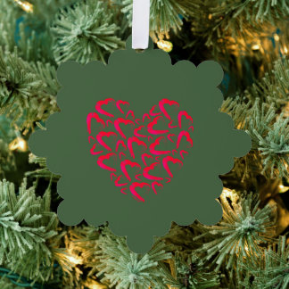 Kerst Cranberry Hart Papier Sneeuwvlok Ornament Kaart