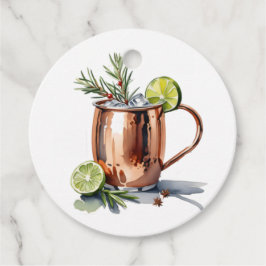 Kerst Cranberry Moscow Mule Cocktail Gift Label
