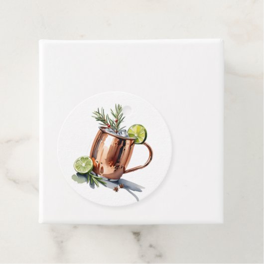 Kerst Cranberry Moscow Mule Cocktail Gift Label (In situ)