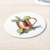 Kerst Cranberry Moscow Mule Cocktail Onderzetter (Gebogen)