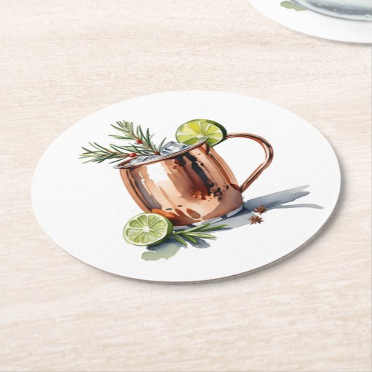 Kerst Cranberry Moscow Mule Cocktail Onderzetter (Gebogen)