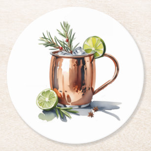 Kerst Cranberry Moscow Mule Cocktail Onderzetter