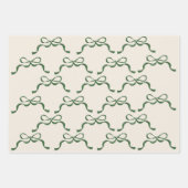 Kerst Cream Moderne Vakantie Groene Bogen Inpakpapier Vel (Voorkant 2)