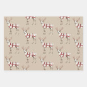 Kerst Cream Red White Peppermint Fox Deer Inpakpapier Vel (Voorkant 3)