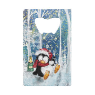 Kerst Credit Kaart Bottle Opener Penguin Party Creditkaart Flessenopener