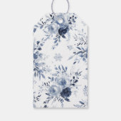 Kerst Crème Blauwe Ster Ornament Cadeaulabel (Achterkant)