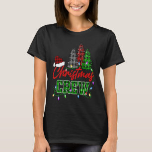 Kerst Crew Drie Boom Buffel Plaid Bijpassende F T-shirt
