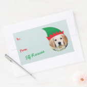 Kerst Crew Elf Pet Foto Vakantie Gift Label (Envelop)