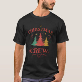 Kerst Crew Familie Festief Retro T-shirt