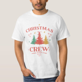 Kerst Crew Familie Festief Retro T-shirt