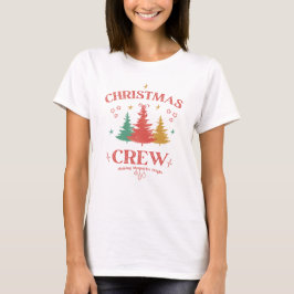 Kerst Crew Familie Festief Retro  T-shirt