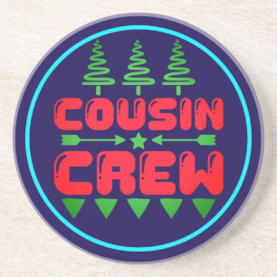 Kerst Crew Familie Matching Design-86044 Zandsteen Onderzetter