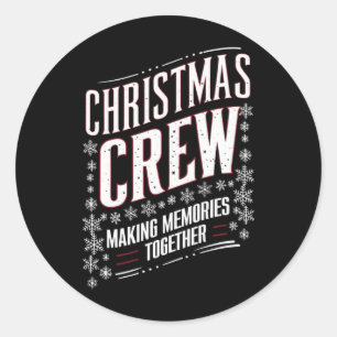 Kerst Crew Familie Matching Kerstmis Squad Ronde Sticker