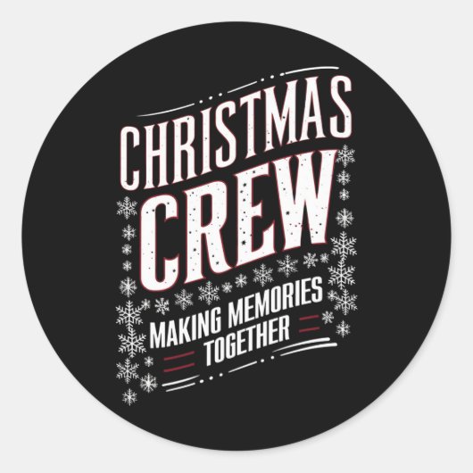 Kerst Crew Familie Matching Xmas Squad Ronde Sticker (Voorkant)