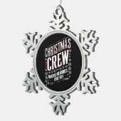 Kerst Crew Familie Matching Xmas Squad Tin Sneeuwvlok Ornament (Rechts)